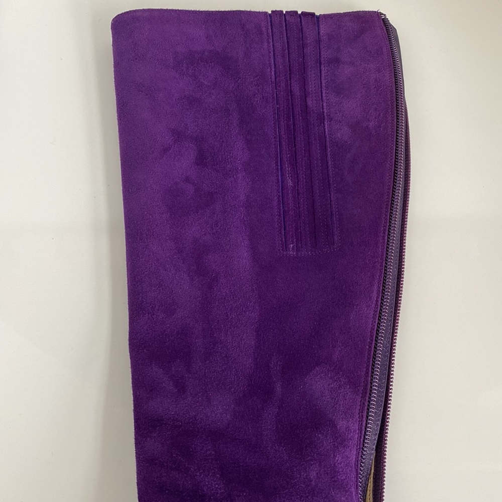 SOLD Christian Louboutin Babel 100mm Purple Suede boots size 36 - Picture 16 of 17